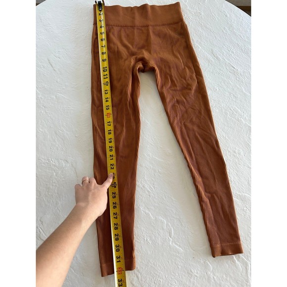 Bloom Burnt Orange Ribbed High Waisted Leggings - Picture 8 of 8
